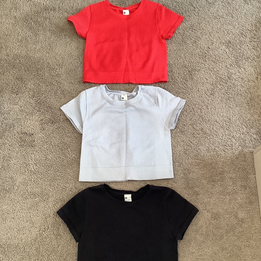 3 For the price of 1 Short Sleeve Waffle Athletic Shirts